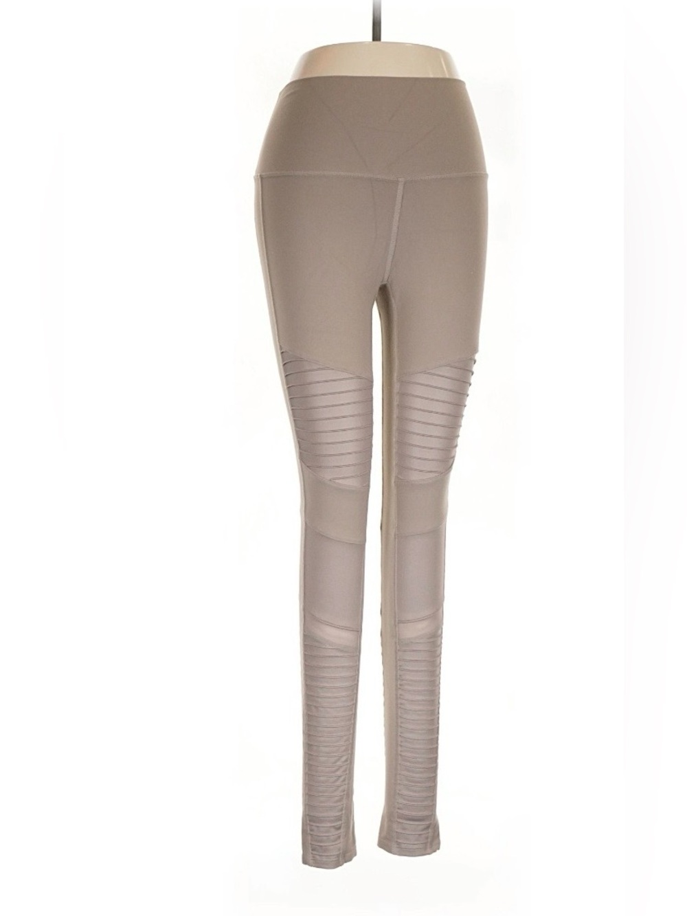 ALO High-Waist Taupe Moto Leggings